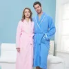 Women's Sleepwear Winter Cotton Bathrobe Toweling Terry Long Thick Robe Lovers Men And Women Nightrobe Casual Home