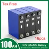 16 pièces 100Ah 3.2V Lifepo4 batterie Rechargeable Lithium Ion batterie cellules de cycles de vie profonds pour EV RV bateau solaire stockage d'énergie domestique