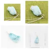 Pendant Necklaces Natural Crystal Cluster Bare Stone Summer Female Necklace Beautif Simple Makaron Creative Clavicle Light Blue Drop Dhjnb