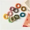 Hair Rubber Bands 10Color Frosted Telephone Wire Scrunchies Headband For Ladies Drop Delivery Jewelry Hairjewelry Dhtxv