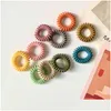 Elastici per capelli 10 colori Smerigliato Filo telefonico Scrunchies Fascia per capelli per donna Consegna di gioielli Gioielli per capelli Dhtxv