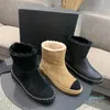 Bottes Designer Femme Designer Suede Cuir Chaud Fourrure Femme Snow Boot Runway