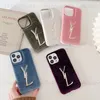 Fashion Furry Pink Wool Phone Case Designer Case Luxury Brand Gold Y Phonecase For iPhone 14 Pro Max Plus 13 12 11 Case 5 Colors Cover