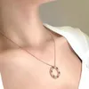 2024 Collana con ciondolo d'amore di design di lusso Collana con lettera rotonda piena di diamanti per uomo e donna Collana placcata in oro 18 carati regalo di San Valentino