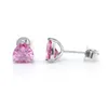 Stud Earrings Customized Silver 925 White Gold Plated Moissanite Earring Pink Color 6.5mm Heart Cut Women