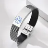 Bracelets porte-bonheur vente mode hommes personnalité bibelot couleur argent noir acier inoxydable incurvé marque maille bracelet Bracelet bijoux