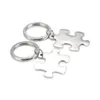 Keychains Lanyards 100 스테인리스 스틸 직소 퍼즐 키 체인이 조각 금속 키 체인 거울을 닦는 도매 10Pair D DH5ED