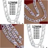 Chaînes Solide 925 Sterling Sier Collier Pour Hommes Classique 12Mm Chaîne Cubaine 1830 Pouces Charme Haute Qualité Bijoux De Mode De Mariage Drop Dhkab