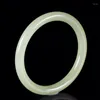 Bangle Natural White Jade Bracelet Women Fine Jewelry Accessorie Real Chinese Hetian Jades Stone Thin Round Bangles Lucky Amulet