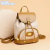 Wholesale ladies shoulder bag 5 color classic contrast leather backpacks college wind printing leisure travel backpack sweet lady zipper fashion handbag 7833#