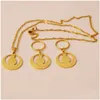 Boucles Collier Colliers Ensembles de bijoux Gold Color Kiribati Hawaii Pohnpei Guam Style Bijoux Drop Livraison Dhyhv