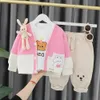 Baby Boys Girls Clothing Set Spring Autumn Outwear Suit Set Coat T Shirt Pants 3st Boys Kids kläder 1 2 3 4 år