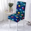 Chair Covers Planet Print Cover Polyester Seat For Dinning Room Kitchen Decor Washable Protector Universal Size