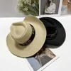 Шляпы с широкими полями Ведро Дизайнерская соломенная шляпа с изогнутыми полями, ковбойская большая плетеная солнцезащитная повседневная защита, дышащая 1FO1