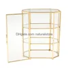 Ювелирные мешки мешки мешочки 3tier Box Glass Organizer Makeup Organizer Mtifunction Display Case для хранения хранения для хранения