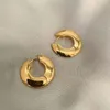 Brincos de aro planos para mulheres em ouro, minimalista de jóias projetadas em rush dupli, elegante