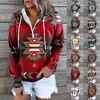 Herfst winter retro western etnische geometrische hoodies sweatshirt dames casual vintage losse straat sweatshirts boho pullovers