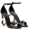 Women luxurys designers Brands Keira Sandals Shoes Polished Calfskin Baroquel Heels Pop Heel Gold-plated Carbon Lady Dress Party Gladiator Sandalias