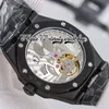 JCF K6F26522 Мужчина Смотреть дополнительные тонкие A2924 Automatic Tourbillon 41 мм 316L Стальный корпус черный циферблат