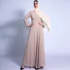Etnik Kıyafet Müslüman Kaftan Şifon Maxi Uzun Elbise Kadın Abaya Dubai 2022 Eid Fas Kaftan Gece Elbise Zarif Düğün Elbiseleri