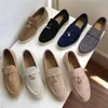 Boots Women Flat Shoes Khaki Suede Summer Walk Metal Lock Slip-on Lazy Loafers Causal Moccasin Comfortable Mules Driving 221215