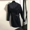 Casaco de lã de lã de luxo feminino jaqueta estampada de outono inverno de casacos grossos designer moda longa jaquetas longas