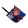 Broches Final Fantasy Pin Pin Video Video Video FF Shinra Ataque Menu Broche Cloud Strafe Buster Sword Meteor Chocobo Red Mage Vivi Badge