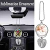 CAIS SUBlima￧￣o do carro Decora￧￵es de ornamentos Party Favor favor asas de anjo moldem em branco Transfer￪ncia a quente Impress￣o pendente de keyring Interior Auto Interior