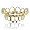 Grillz Dental Grills New Gold Sier Hollow Open Dlampnd Cut 6 зубов верхний нижний нижний крышка Hiphop Grillz Set Party Jewelry 53 Dhgarden Dhddf