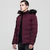 Veste rembourrée pour hommes pour hommes collier de fourrure de mode détachable section courte britannique plus mollet à capuche