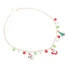 Christmas Decorations 1 Pc Pendant Xmas Pattern Necklace Girls Neck Chain Jewelry