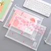 4pcs Transparente Document Organizer Bag A4 Plastic PP Pasta Multifuncional Escola Office Office Creative Zipper Case Bolsa