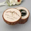 Party Decoration Personalized Wedding Ring Box Rustic Wood Engagement Flower Inside Bearer Jewelry Holder Proposal