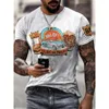 Heren t shirts brief 3D printen t-shirt streetwear losse oversized jeugdkleding retro design korte mouwen shirt 66