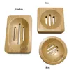 3 Styles Natural Bamboo Soap Dishes Tray Holder Storage Soap Rack Plate Box Container Portable Bathroom Soaps Dish ss1223