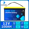 Built-in BMS LiFePO4 Battery Pack 12V 100AH Deep Cycle Portable 12.8V Rechargeable Battery For RV Boat Golf Cart EU US TAX FREE