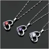 Chaînes 925 Sterling Sier Coeur Amour Pendentif Collier Femmes Rouge Zircon Charme Dame Bijoux Fille Cadeau Drop Livraison Colliers Pendentifs Dhvc7