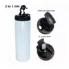 Canada Warehouse 20oz Sublimation Blank Sippy Tumblers Stainless Steel Straight Water Bottle With 2 in 1 Lid DIY Portable Outdoor 305S