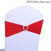 Chair Covers 5pcs Soft Stretch Band Universal Sash With Buckle Elegant Wedding Party Dinner Banquet Event Solid Elastic Home Decoration