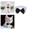 Ropa para perros, bonito collar de esmoquin de gato a la moda, pajarita negra, cachorro ajustable para mascotas pequeñas, bodas, fiesta de cumpleaños, aseo