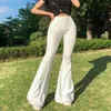 Women's Pants 2023 Women Close-fitting Flared Solid Color Elastic High Waist Trousers For Shopping Dating Vacation Office School Party