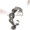 Band Rings Retro Thai Sier Ring 925 Sterling Opening Adjustable Women Fashion Jewelry Drop Delivery Dhwpo