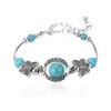 Femmes Turquoise Charm Bracelet Mignon Papillon Chaîne Bracelets pour Cadeau Fête Bijoux De Mode