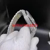 Setting de luxo Set Watches 43mm Silver Big Diamond Mechanical Man Watch Diamond Face Face autom￡tico de a￧o inoxid￡vel Men'S1872