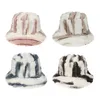 Wide Brim Hats Bucket M7Dd Faux Fur Plush Striped Fisherman Literature And Art Wild Basin Hat Drop Delivery Fashion Accessories Sc Dhdax