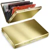 Storage Bags Stainless Steel Card Holder Portable Solid Color Metal Business Case For Gift Cards/ID Cards/s Anti-scan Wallet