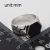 Cluster Rings Eulonvan Luxury Charms Wedding 925 Sterling Silver Jewelry for Men Black Harts Drop S S-3817 Storlek 6-13