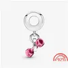 Diğer 100 925 Sterling Sier Pembe Dumbbell Kalp Dangle Charm Fit M Bilezik S925 DIY Mücevher Hediye Kız Drop Teslimat DHQWV