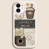 Milk Tea Bear Miękkie skrzynki na iPhone 14 plus 14 pro max obudowa telefoniczna