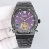 JCF K6F26522 Мужчина Смотреть дополнительные тонкие A2924 Automatic Tourbillon 41 мм 316L Стальный корпус черный циферблат